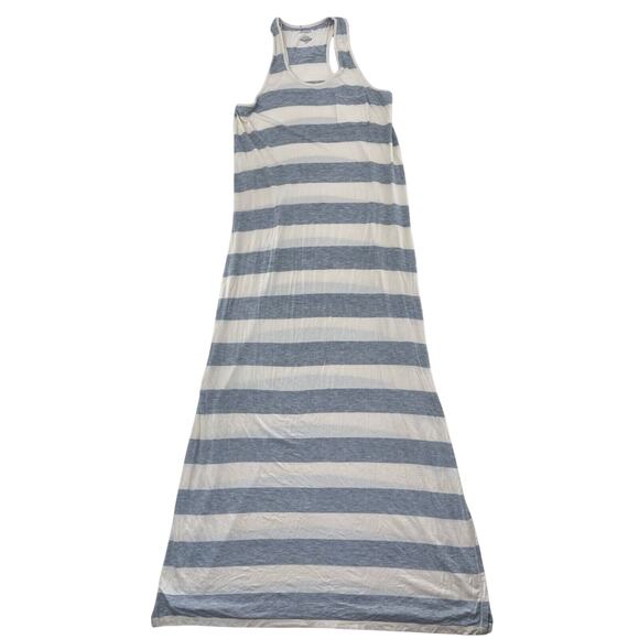 Shimera Maxi Dress Small Gray Cream Modal Stretch Side Slit Racerback - Picture 1 of 12